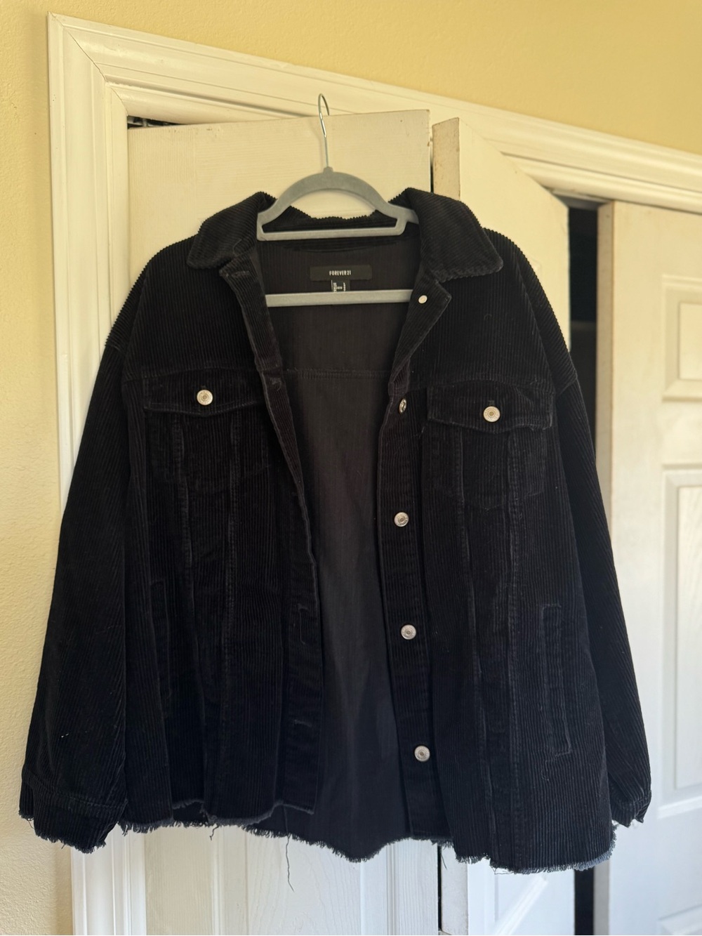 Forever 21 Black Corduroy Button-Up Jacket
